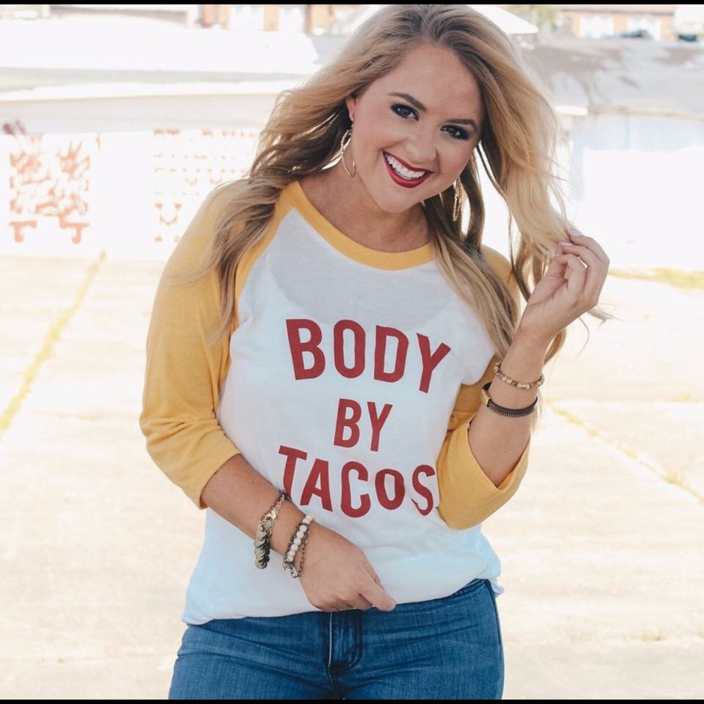 Body by tacos 3/4sleeve super soft T-shirt